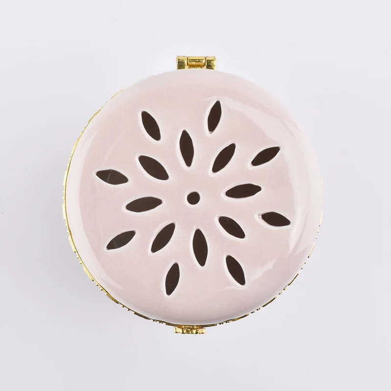 Customized cylinder ceramic votive candle container candle holders with lid home decor wholesale