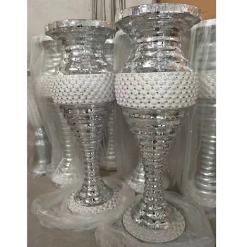 Silver Mirrored Mosaic Big Floor Vase Wedding Decoration Buy Big