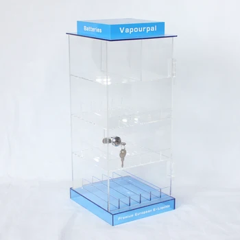Customized Top And Bottom Blue Color Acrylic Smokeless Cigarettes Customized Top And Bottom Blue Color Acrylic Smokeless Cigarettes Display E Juice Holder Rack Small