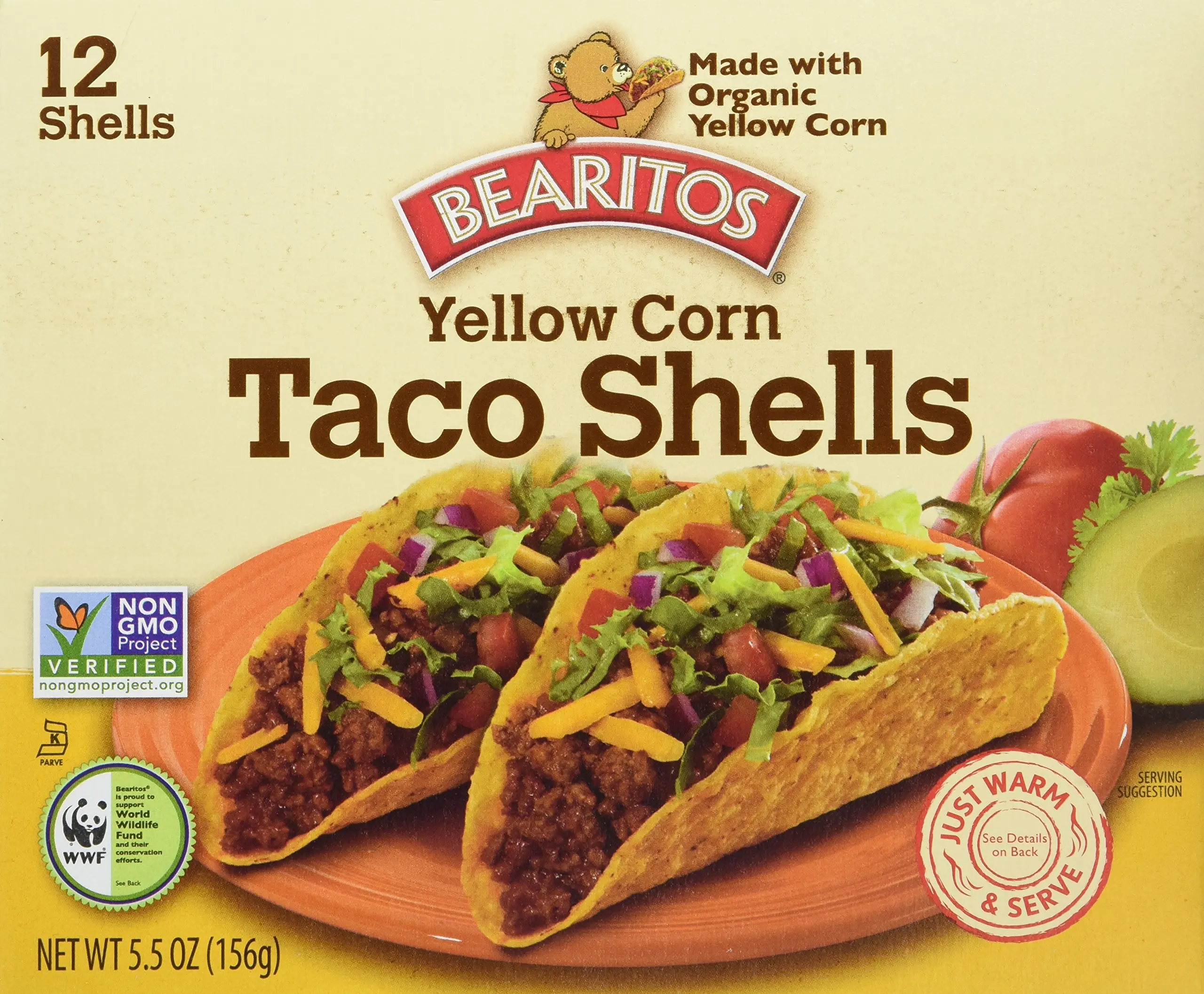 Bearitos Yellow Corn Taco Shells, 5.5-Ounce (Pack of 12). 