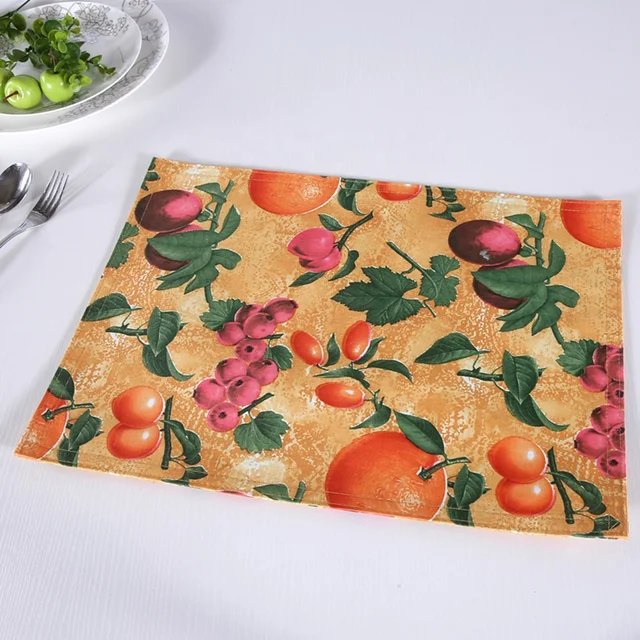 Fruit Design Print Dining Table Mats For Harvest Theme Placemat Fruit Design Print Dining Table Mats