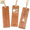 Custom natural wooden bookmark with tassels