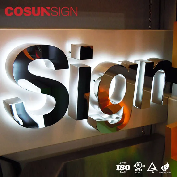 3d Led Backlit Ss Company Logo Letter Signage - Buy Signage,Led Signage ...