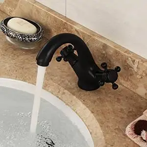 Furesnts Modern home kitchen and bathroom faucet Oil Rubbed Bronze Basin Faucet All Copper Cold and Hot Faucets Kitchen Sink Bathroom Basin Mixer Faucets,(Standard G 1/2 universal hose ports)
