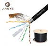 FTP shield Cat6 roll Network Cable Solid Bare Copper Outdoor iso9001 PVC+PE 1000ft (305m) 23 AWG Wooden Reel network