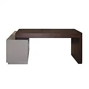 S005 Modern Office Desk in Grey High Gloss / Wenge