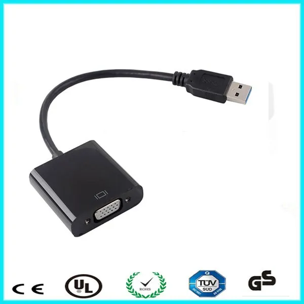 Support 1080 P resolution usb vga adatper wholesale pvc jacket usb to vga converter
