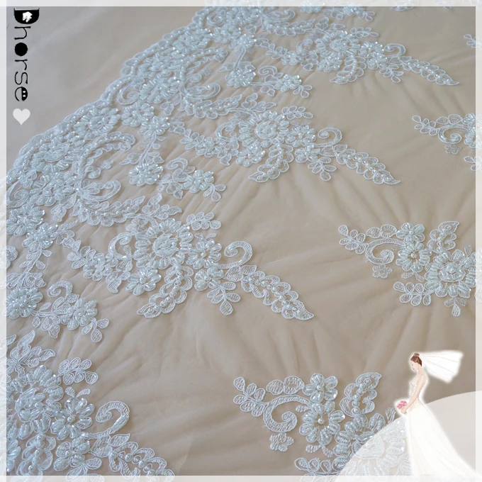 white bridal lace fabric