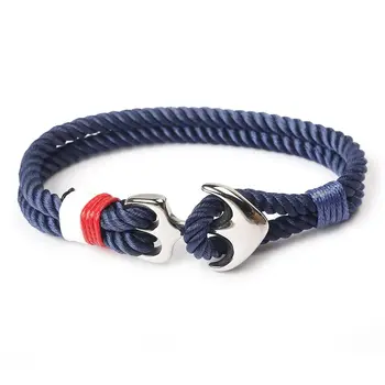 Whole Custom Logo Antique Color Anchor Polyester Nautical Rope Whole Custom Logo Antique Color Anchor Polyester Nautical Rope Nylon Mens Stainless Steel Bracelet