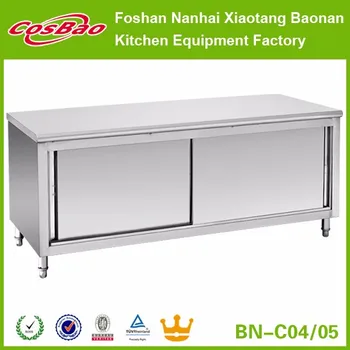 Stainless Steel Commercial Kitchen Cabinet Storage Work Table