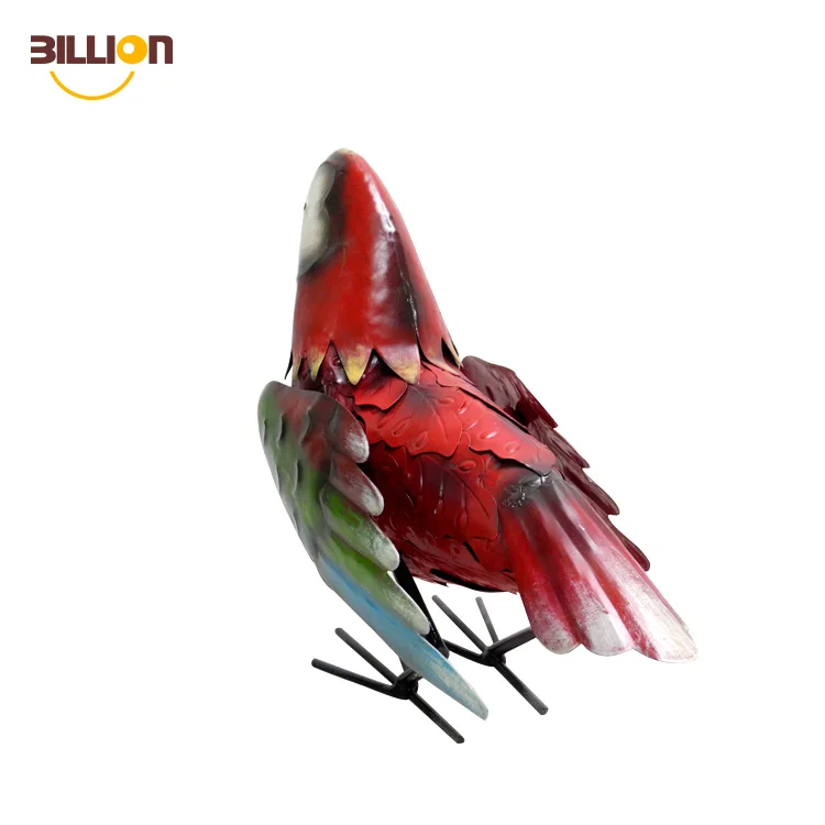 Colorful Home Garden Iron Bird Statue Metal Decor Parrot Bird Buy