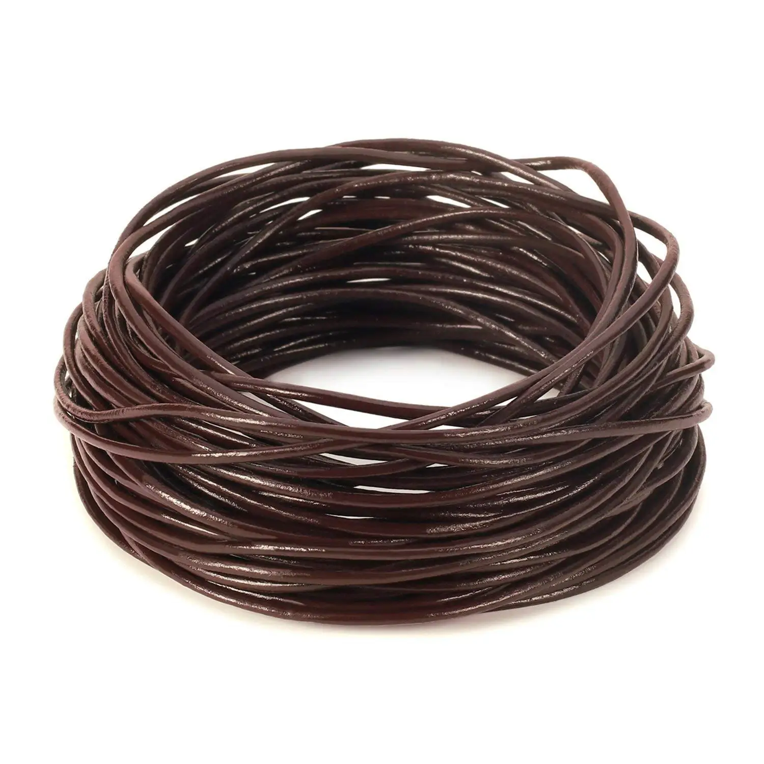 Genuine Round Leather Cords For Bracelet Neckacle Beading Jewelry Making 10 meter Coffee