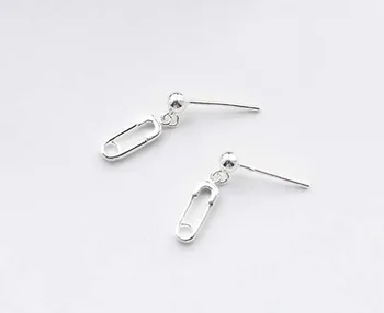 Zooying 925sterling Silver Pin Stud Paper Clip Earring Zooying 925sterling Silver Pin Stud Paper Clip Earring