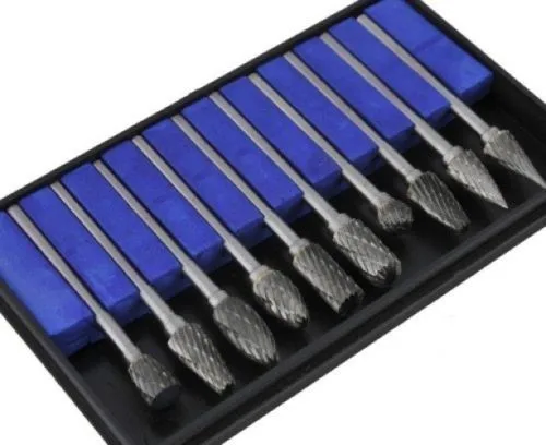 5Pc 1//4/" Shank Carbide Cutter Rotary Burr Set Engraving Finishing Bit Tool Hot