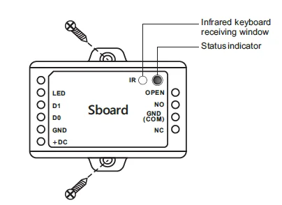 Indoor wiegand 26~37 mini board access control panel