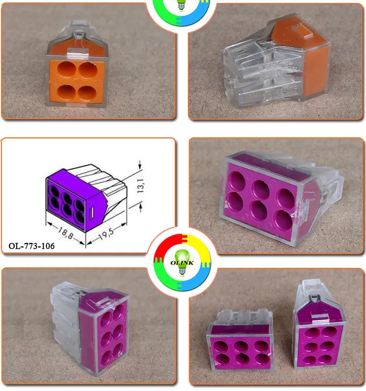 wire connector,electric wire connector,quick wire connector,Junction Box connector,Building wire connector,773-102,773-104,773-106,773-108,773-173,wago 773.