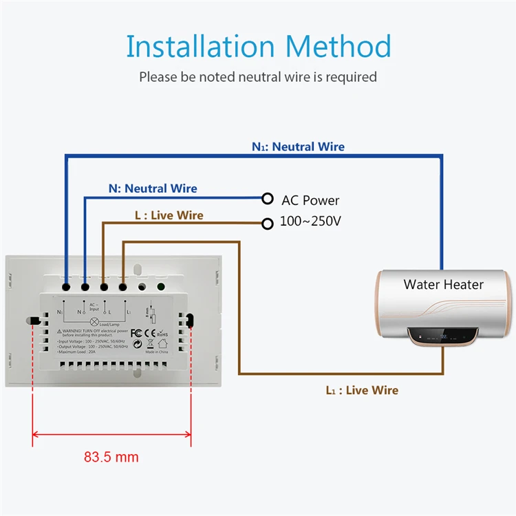 Wifi Boiler Switch Water Heater Voice Controlled Smart Water Heater