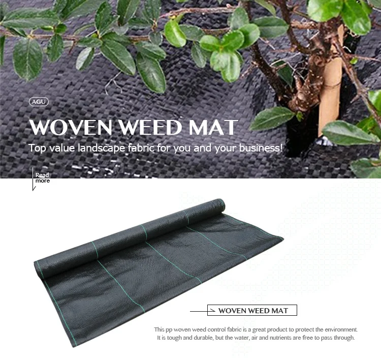 90gsm black PP woven plastic weed mat for agriculture ground cover products