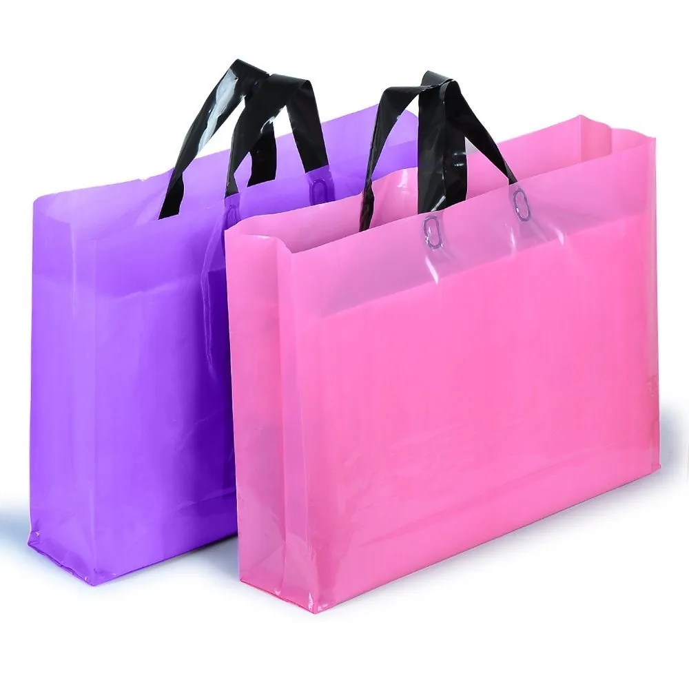 Large Merchandise Bags With Handles With Bottom Gusset Pink Thick ...