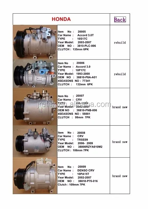 Trf090 / Trsa09 Auto Ac Compressor For Honda Civic - Buy Auto Ac