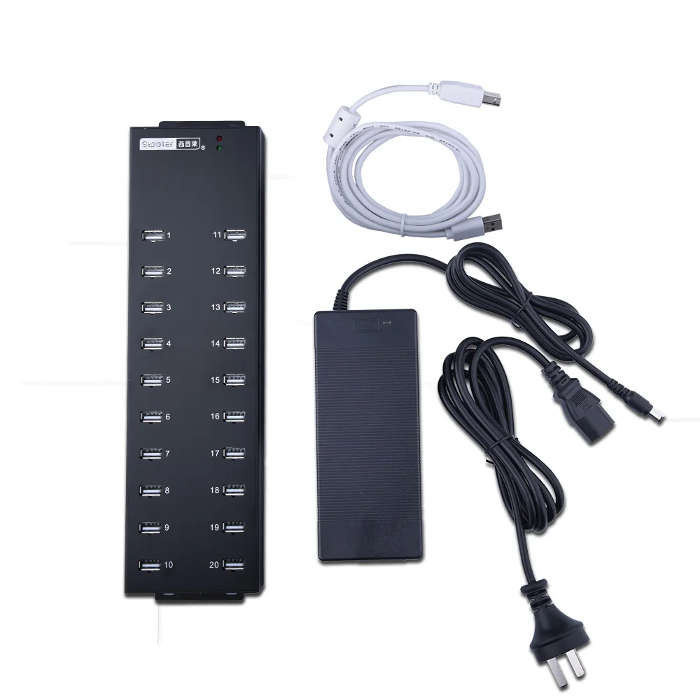 Sipolar 20 Port Usb 2.0 Hub 20 Charger And Syncs Port With 12v 8a