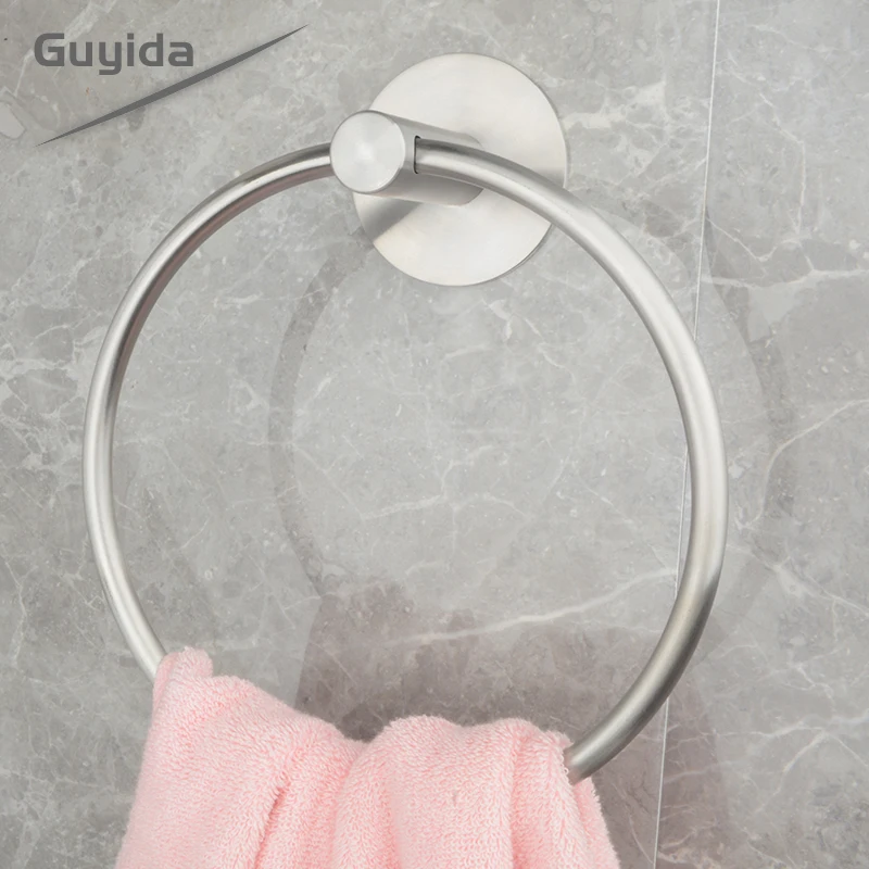 
wholesale wall hung towel ring 304 stainless steel towel rack in bathroom 