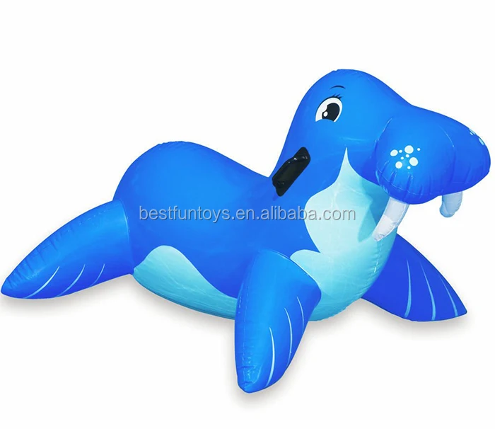 Heavy Duty Pvc Large Inflatable Walrus Ride On Swimming Pool Lake Float