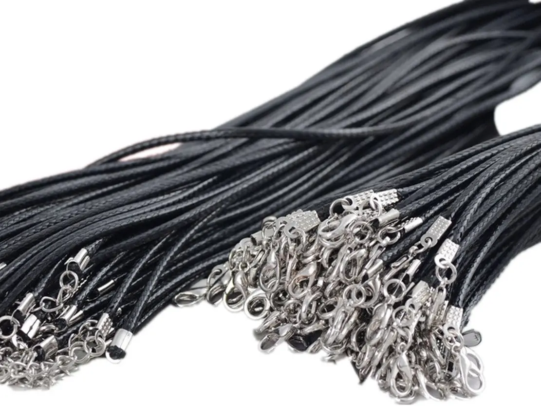 Necklace Cords Gray Cord Rope 20Pcs Leather Each 18 for Jewelry Making Design 3.0mm