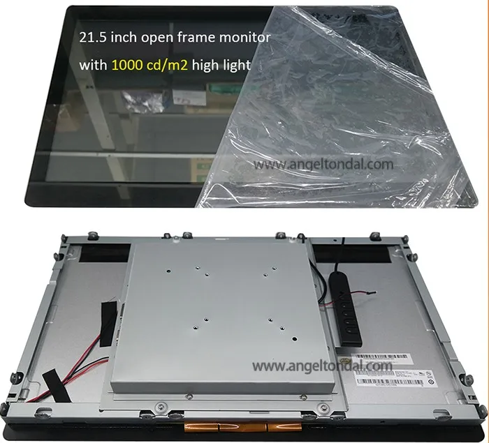 Frameless touchscreen monitor with vandal-proof screen