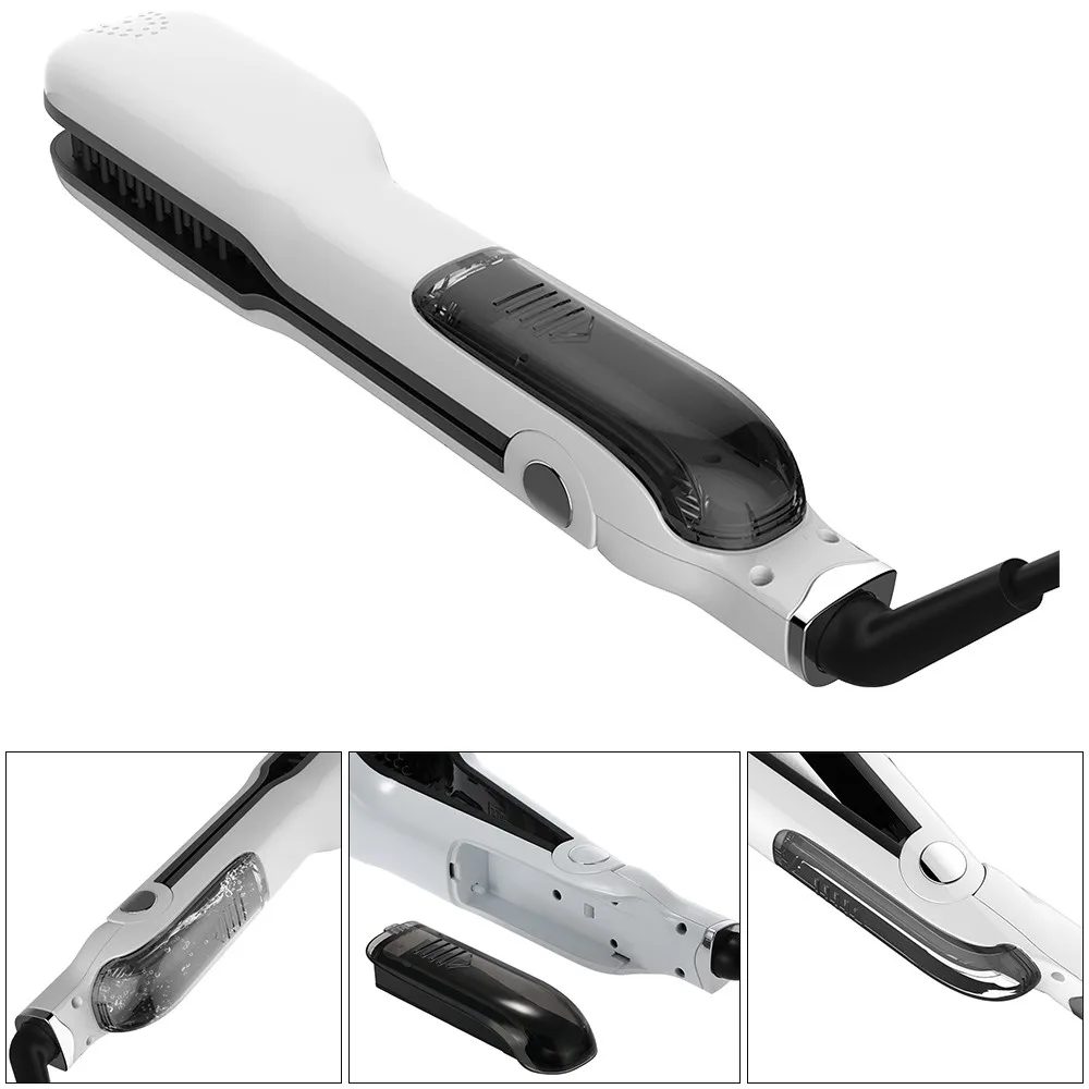 2016 Hot Innovative Argan Oil Infused Magical Hair Straightener Steamer with Brush