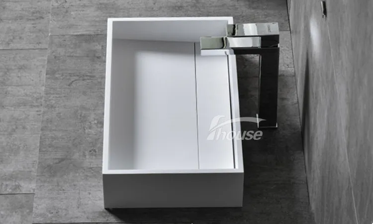 Customized Bathroom Cabinet Basin Solid Surface Countertop Washing Basin Rectangular Sink