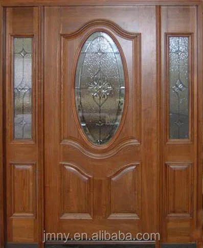 Puertas De Entrada Exterior De Madera De Estilo Americano Con Vidrio