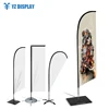 Clear windproof advertising flag flexible roadside flag with bottom base
