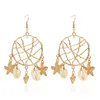 Hot selling products starfish charms shell geometric earring gold plated conch piercing dreamcatcher jewelry