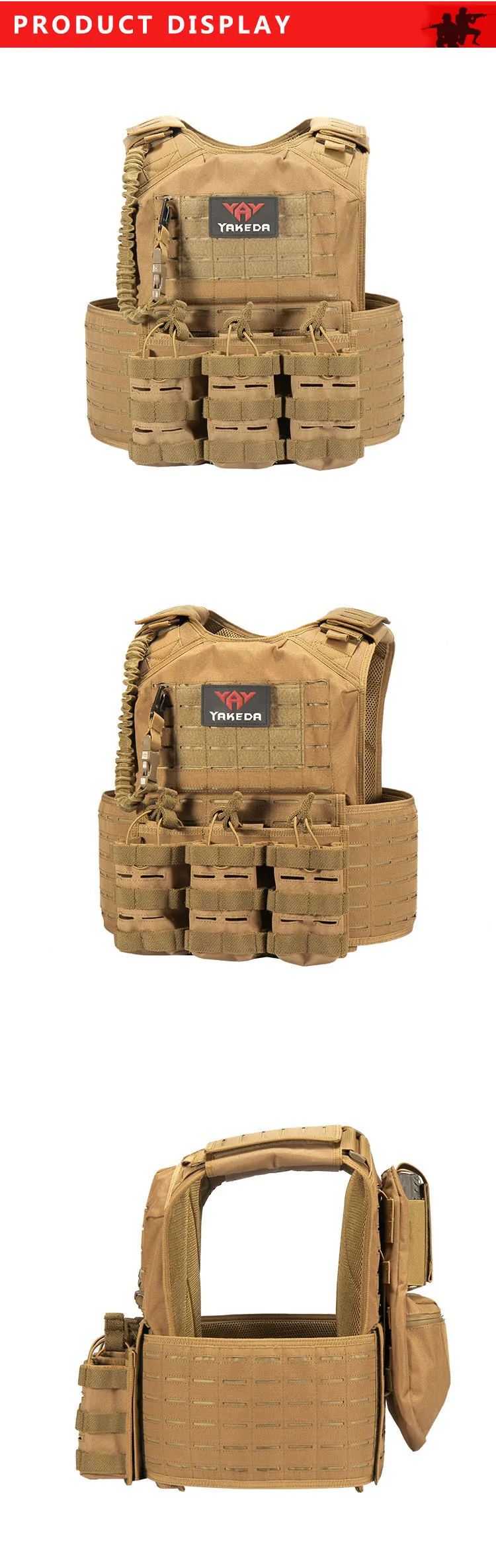 Yakeda Laser Cutting Army Tactical Military Vest Swat