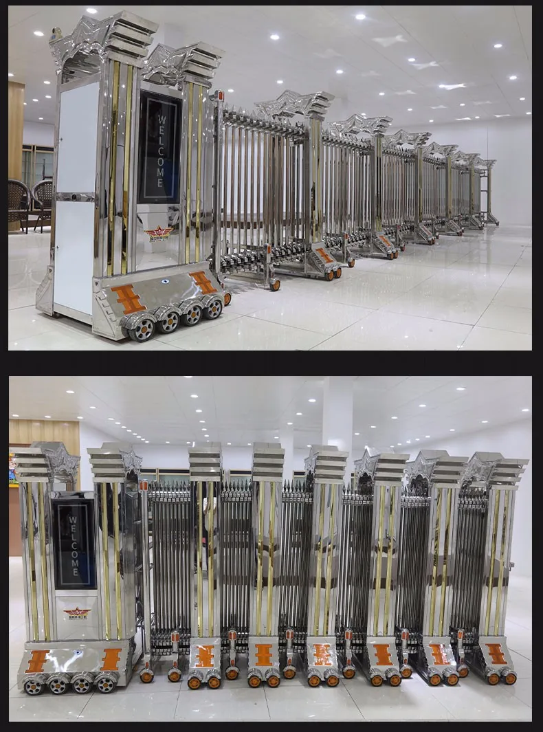 stainless steel automatic withstand wind gate electric building main gates J-1504