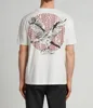 Oversize T-shirt Vintage Stone Wash Prints on the Chest and Back Loose Fit Custom Print Mens Tee