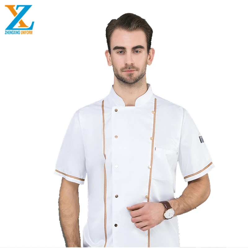 2019 new design white cooking chef pants shirt men bar staff
