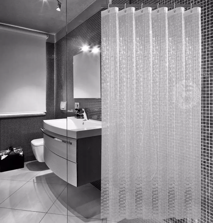 Waterproof Type Of Bathroom Window Curtain Retractable Shower Blinds