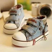 New 2016 Canvas Children Shoes Boys Sneakers Brand Kids Shoes for Girls Baby Jeans Denim Flat