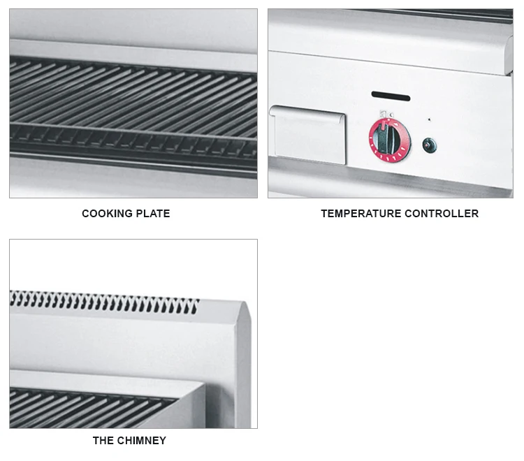 Commercial Gas Bbq Grill Stainless Steel And Cast Iron With Lava Rock