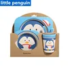 Cartoon Tiger dinner set bamboo fibre children baby bowl kids tableware