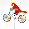 2018 spring online whosale garden decorative animal design bicycle windmill