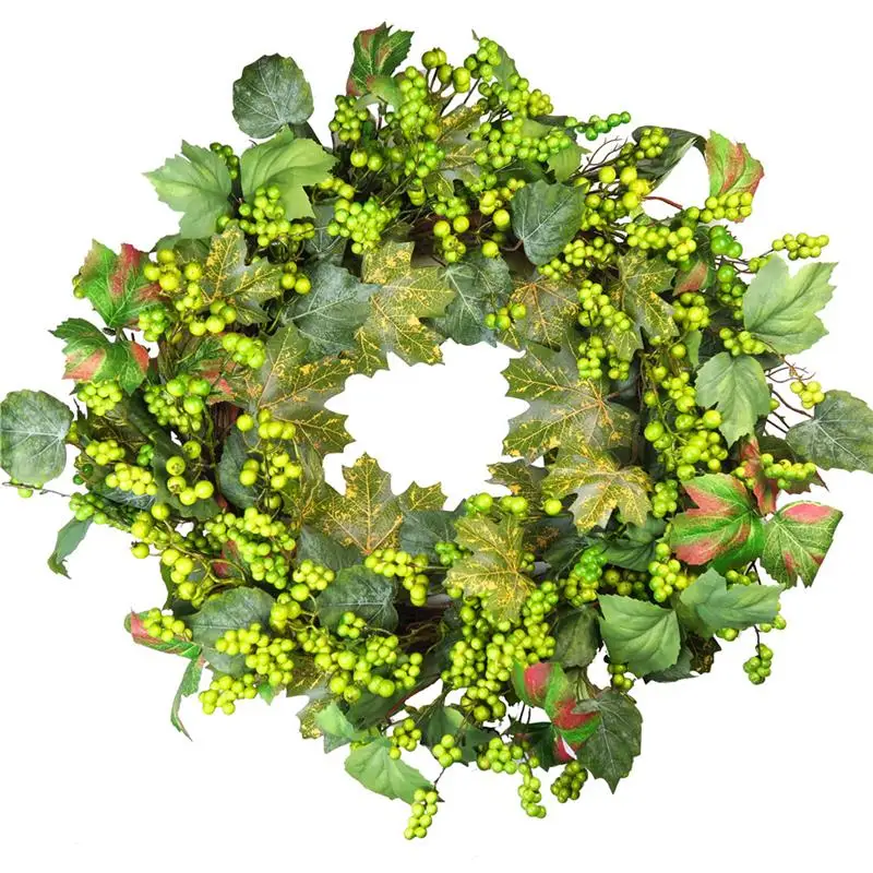 Grapevine Wreath With Ivy Leaves For Easter And Spring Decoration