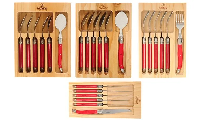 laguiole 24pcs cutlery set red color