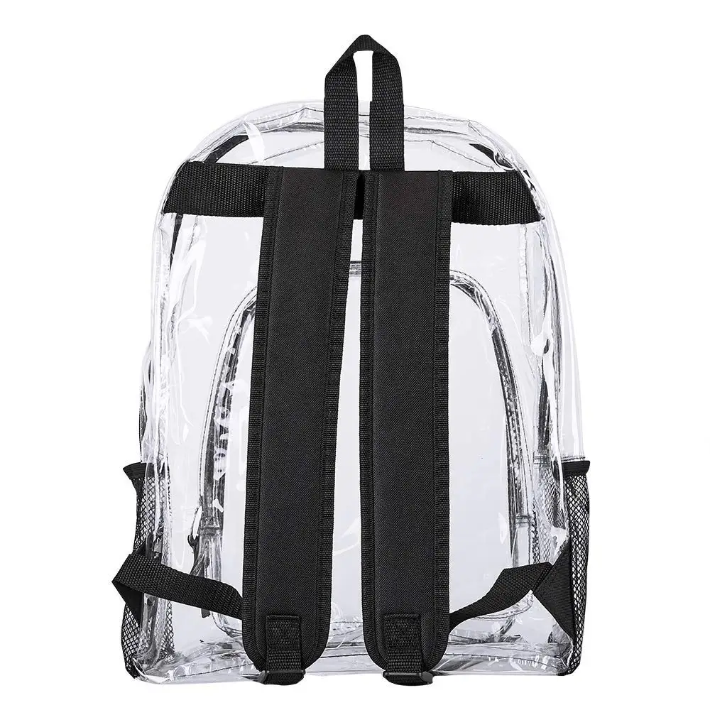 透明透明背包重型多口袋书包,透明 pvc 学生户外背包