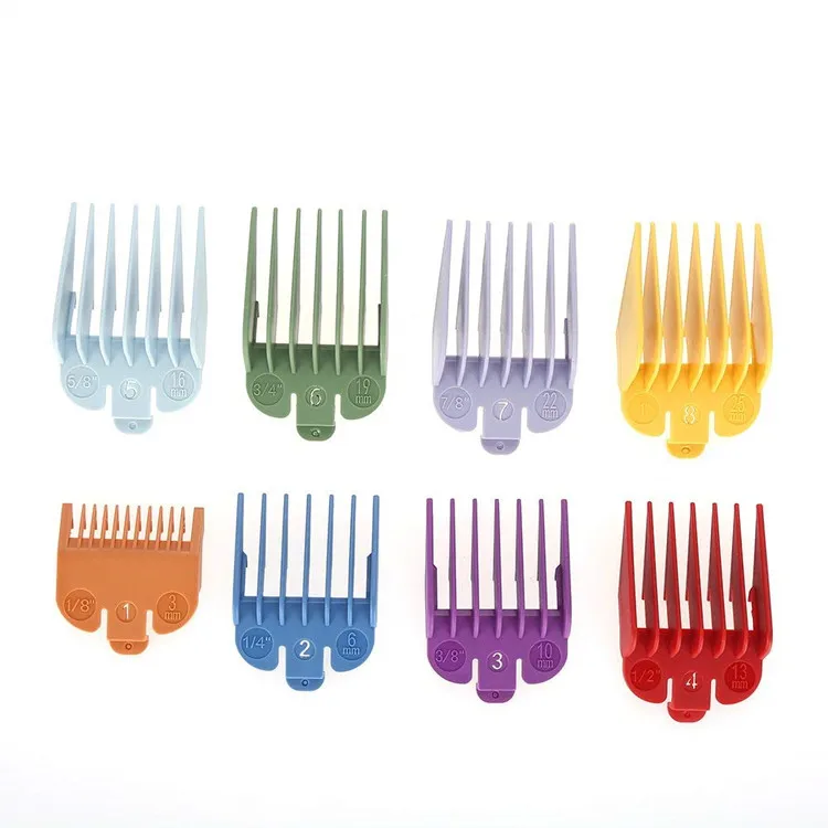 8 Sizes Plastic Hair Clipper Attachment Guide Comb Set Haircut ...