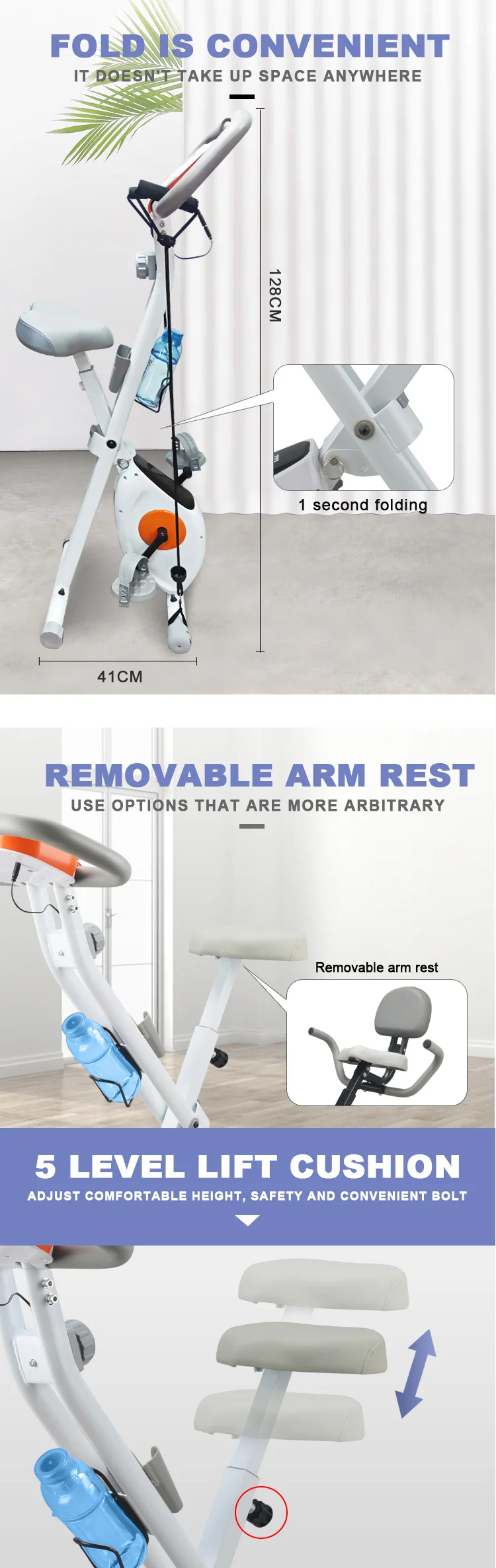 Best Personal Home Use Comfortable Folding Stationary Bike