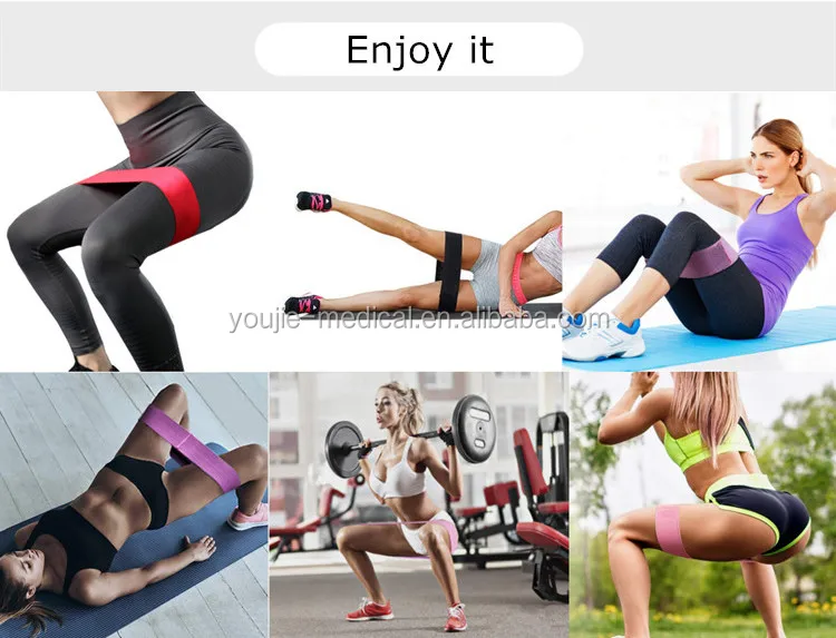 Customized Fitness Hip Circle Band Anti Slip Nylon Elastic Resistance Band for Butts Trainer