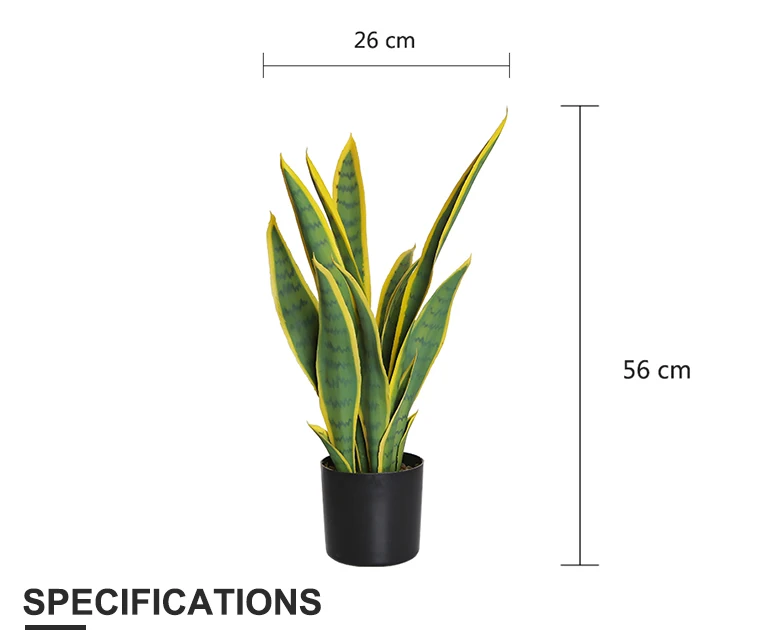 56cm Small Size Yellow Edge Plastic Artificial Snake Plant For Room Ornament Buy Artificial